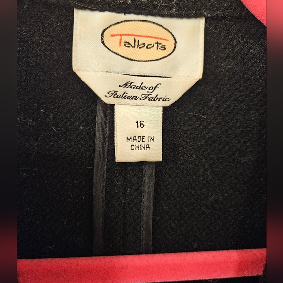 Talbots Wool Blazer Sweater - Black - Size 16 - NWOT - Picture 2 of 5